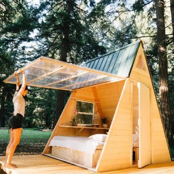 三角形树屋网红景区农家乐民宿木房子移动别墅户外儿童防腐小木屋