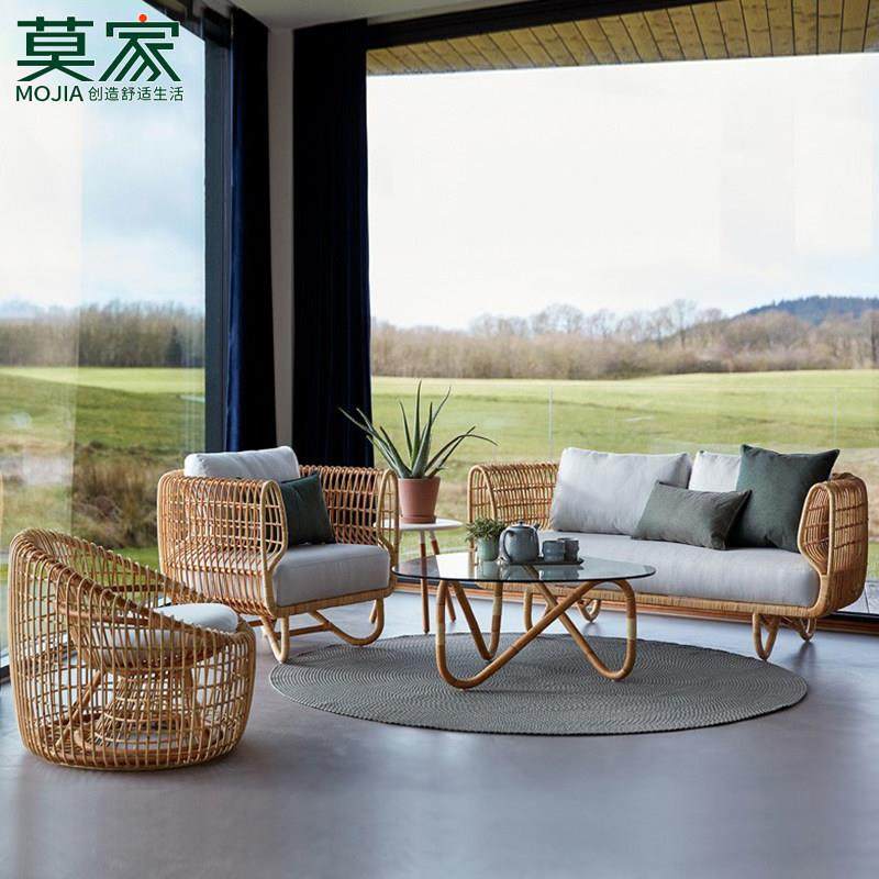 北欧户外沙发休闲印尼PE藤民宿阳台家具别墅花园庭院室外藤编沙发,住宅家具,户外沙发,淘宝优惠券,粉丝福利购,淘宝优惠卷