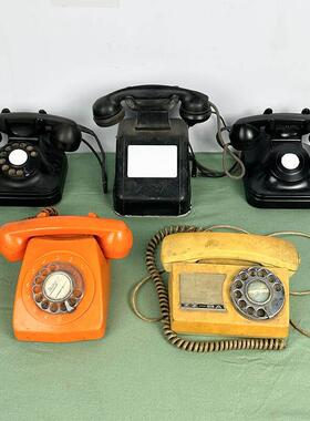 民俗怀旧老物件老式电话手摇电话机座机拨盘电话展览民宿装饰摆饰