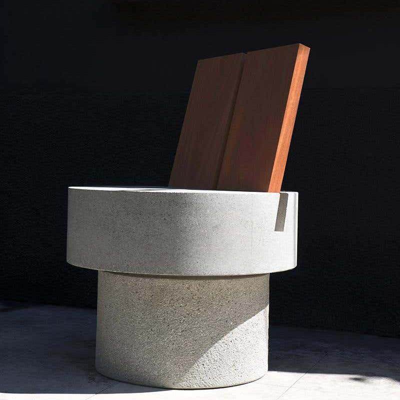 朴宿里户外休闲椅 现代创意咖啡店民宿实木椅阳台庭院水泥餐椅子,住宅家具,阳台椅,淘宝优惠券,粉丝福利购,淘宝优惠卷