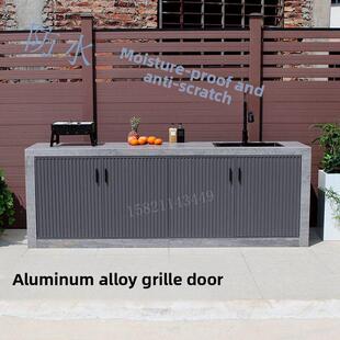庭院铝合金柜门户外柜门户外防水金属格栅门百叶门铝艺术定制