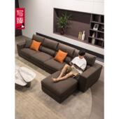 意式 轻奢布艺羽绒沙发北欧客厅转角布艺组合现代简约妃位大户型