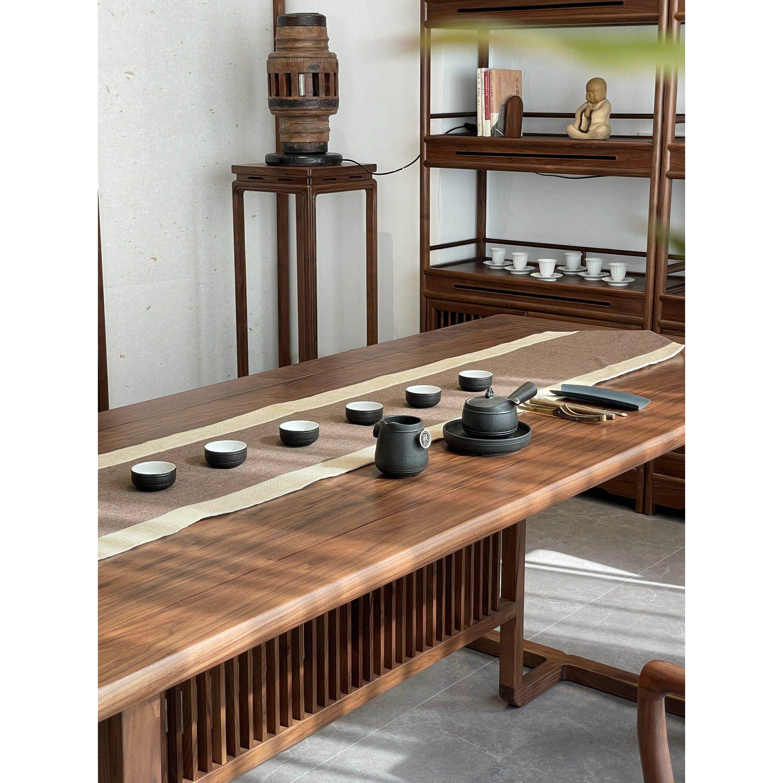 新中式胡桃木实木阳台功夫干泡茶桌椅组合办公室禅意泡茶桌,住宅家具,家用茶台/茶桌,淘宝优惠券,粉丝福利购,淘宝优惠卷