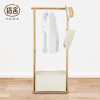 橙舍現代簡約掛衣服架子落地臥室衣帽架門廳雙桿式掛衣架簡易架類