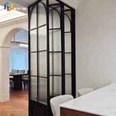 简易法式 覆古折叠门隔断门拉门铝合金吊轮移门厨房阳台化妆室门