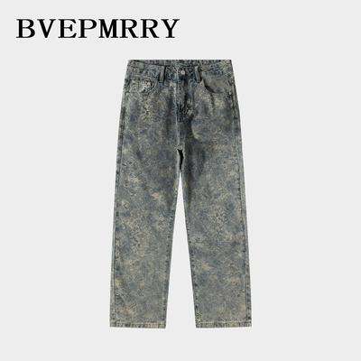 BVEPMRRY美式提花设计感牛仔裤