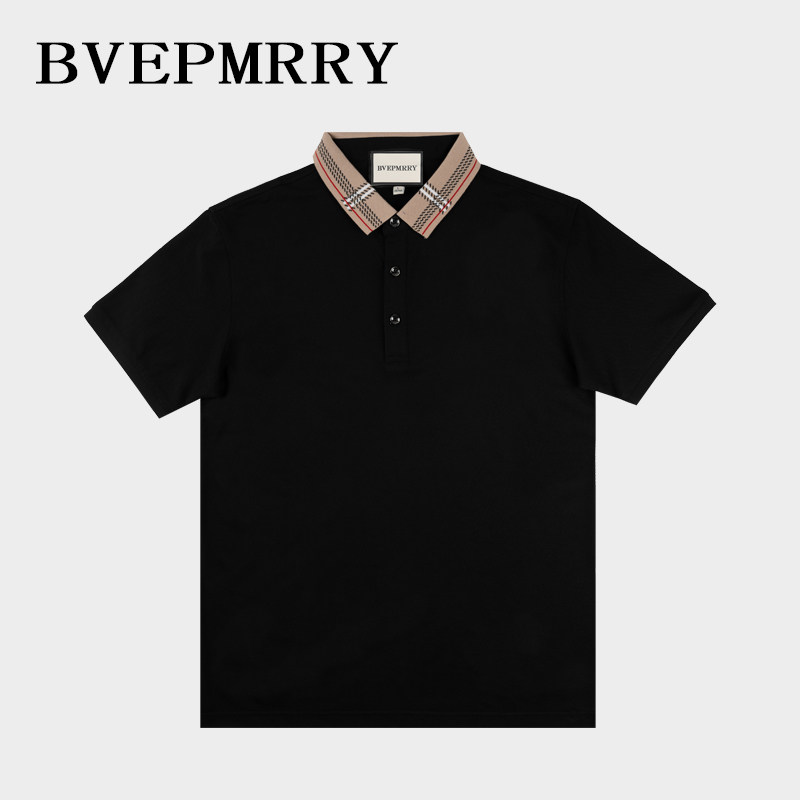 BVEPMRRY轻奢痞帅商务高档翻领条纹修身夏季新款短袖POLO衫男装
