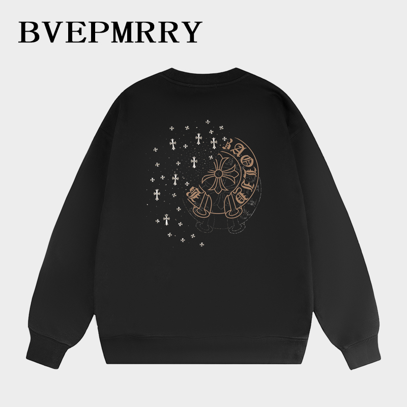 十字架重工烫钻男士卫衣