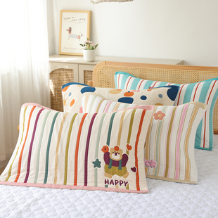 八层纯棉纱布枕巾四季通用新款加厚柔软吸汗成人家用全棉枕头盖巾