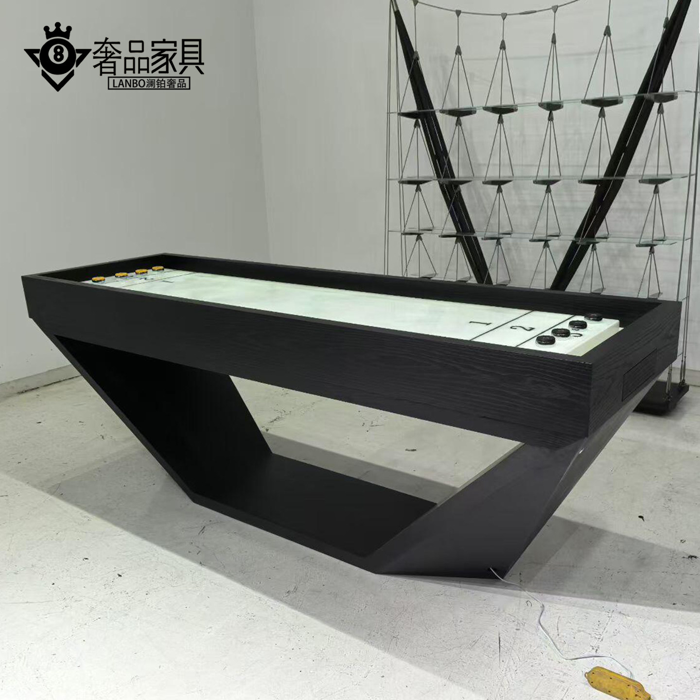 创意实木沙弧球桌高级感沙狐台豪宅别墅设计师款沙壶球台娱乐球桌