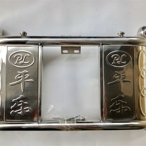 摩托车特厚不锈钢保险杠前护杠护架12F5通用骑士全钢储物箱带桶15