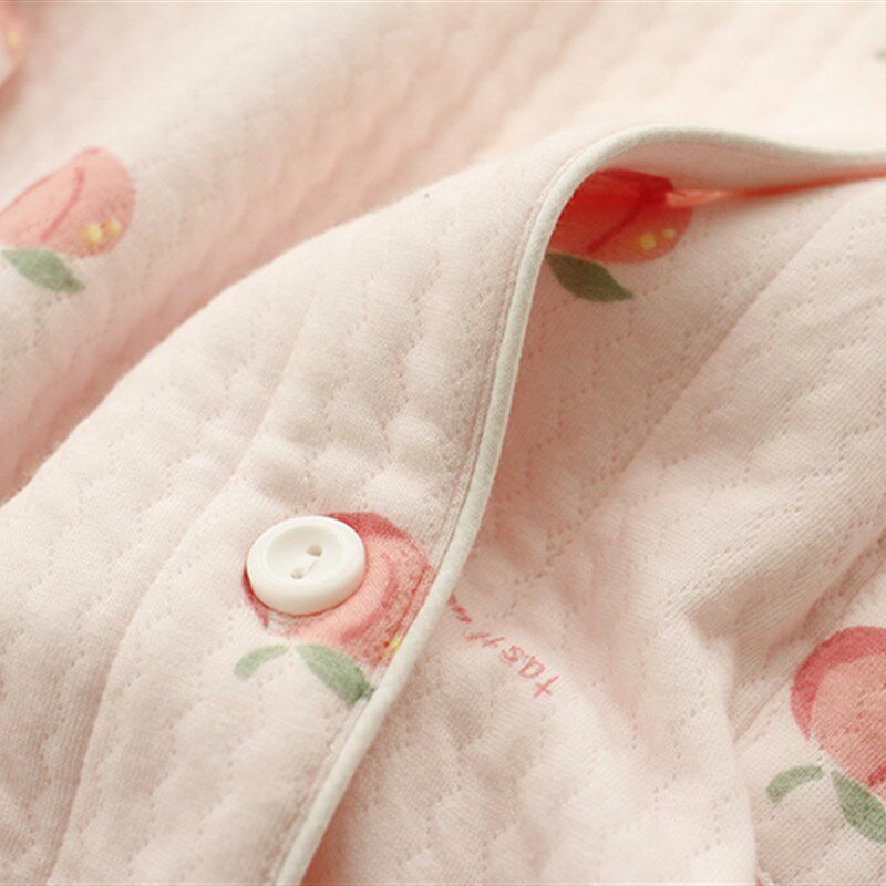 春秋冬季女孩母女童纯棉加厚夹棉空气棉儿童睡衣T中大童亲子家居