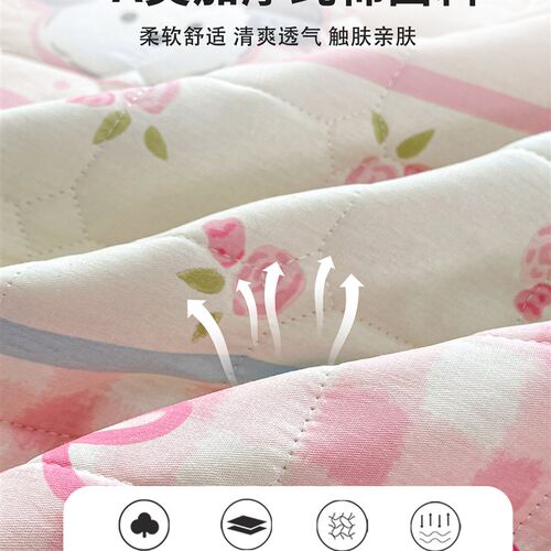 纯棉床笠100i全棉夹棉床罩三件套儿童床垫保护罩全包床单床套定做