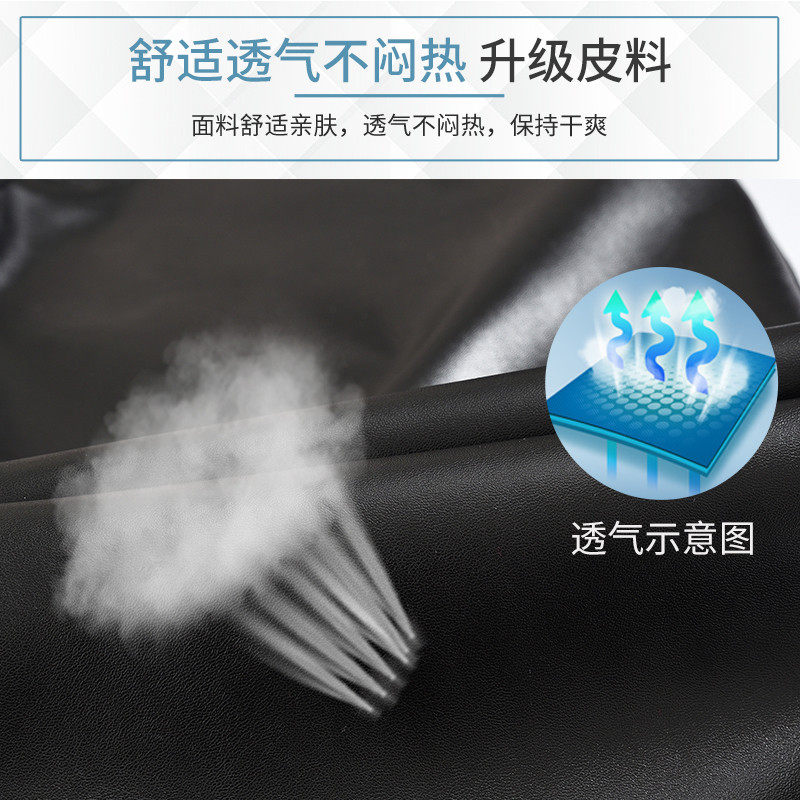 春夏薄款摩托车皮裤男p宽松弹力防水PU中老年直筒高腰深挡透气单