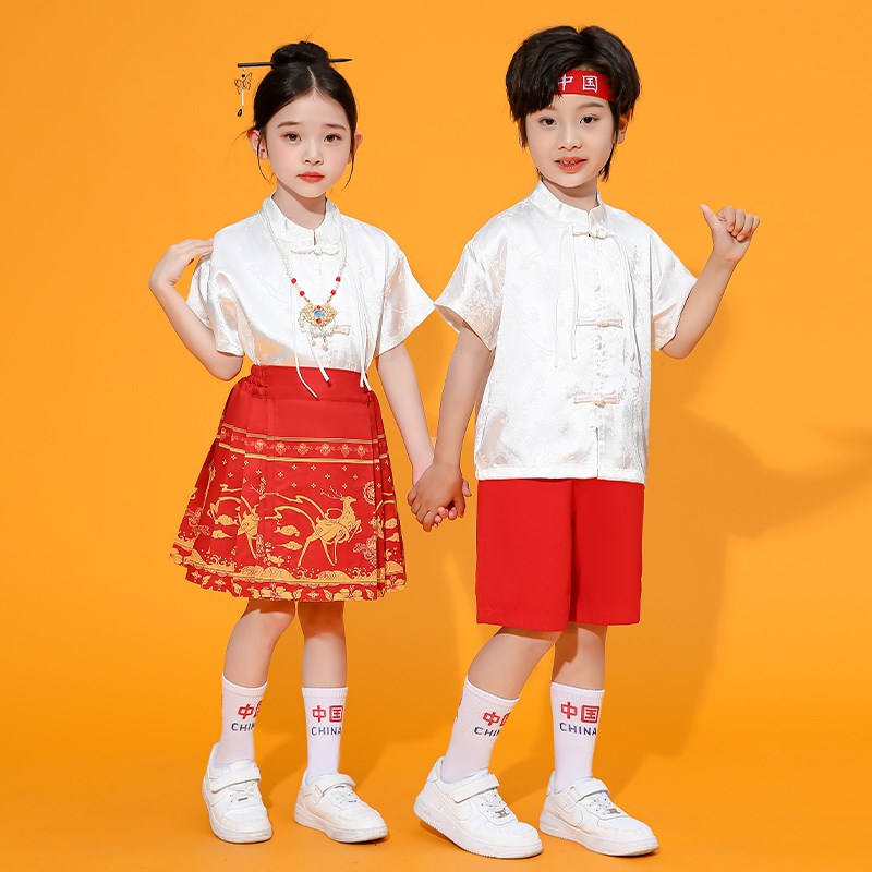 六一儿童演出服马面裙拉拉队w幼儿园表演服小学生男女童大合唱班