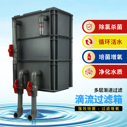 水族鱼缸水池过滤器鱼池滴流盒水循环H周转箱小型家用养鱼过滤系