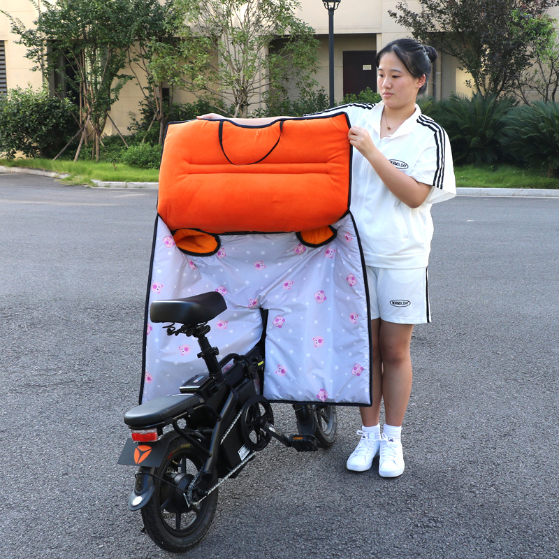 折叠电动自行车挡风被冬开叉加绒加厚H防水保暖滑板横梁小电车春