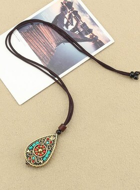 爆款复古民族风h毛衣链女尼泊尔吊坠中国风长款百搭简约文艺配饰