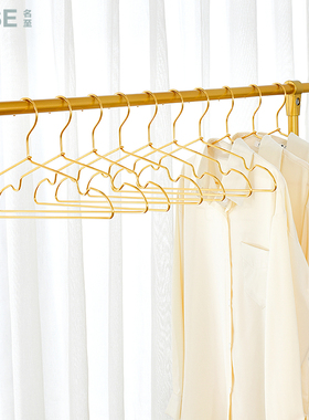 衣架家用挂衣架实心铝合金无痕y防滑凹槽衣撑收纳架服装店衣服架