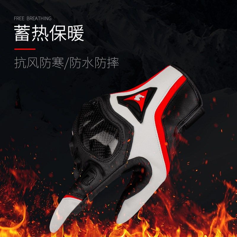 摩托车手套冬季骑行防风防水防寒四季通用电动车机V车专用男女装