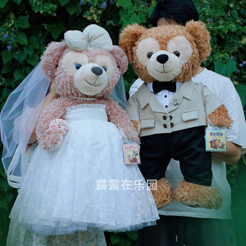 新作28英寸M号达菲西装雪莉v玫婚纱着替结婚礼物压床娃娃娃娃衣服