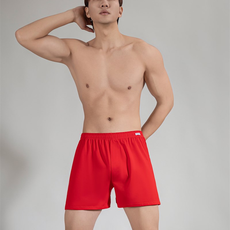 男士内裤宽松版本命m年大红阿罗裤纯棉睡裤2024属龙加大码四角短