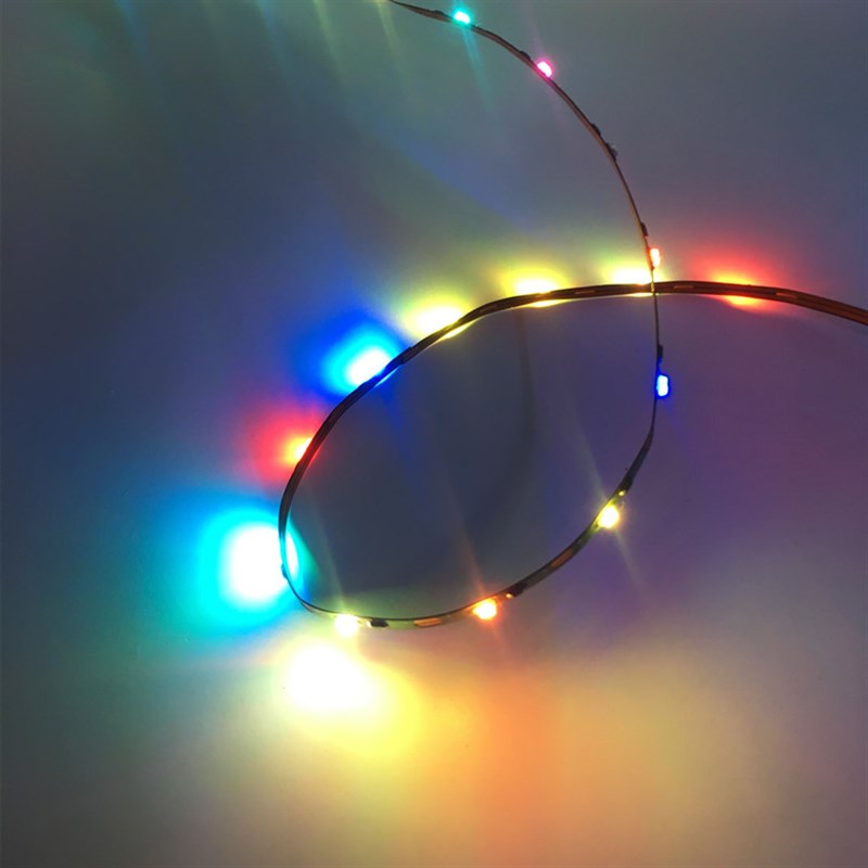 超细超窄LED灯带0805自闪七彩变D色跑马模型玩具氛围彩灯可裁剪条