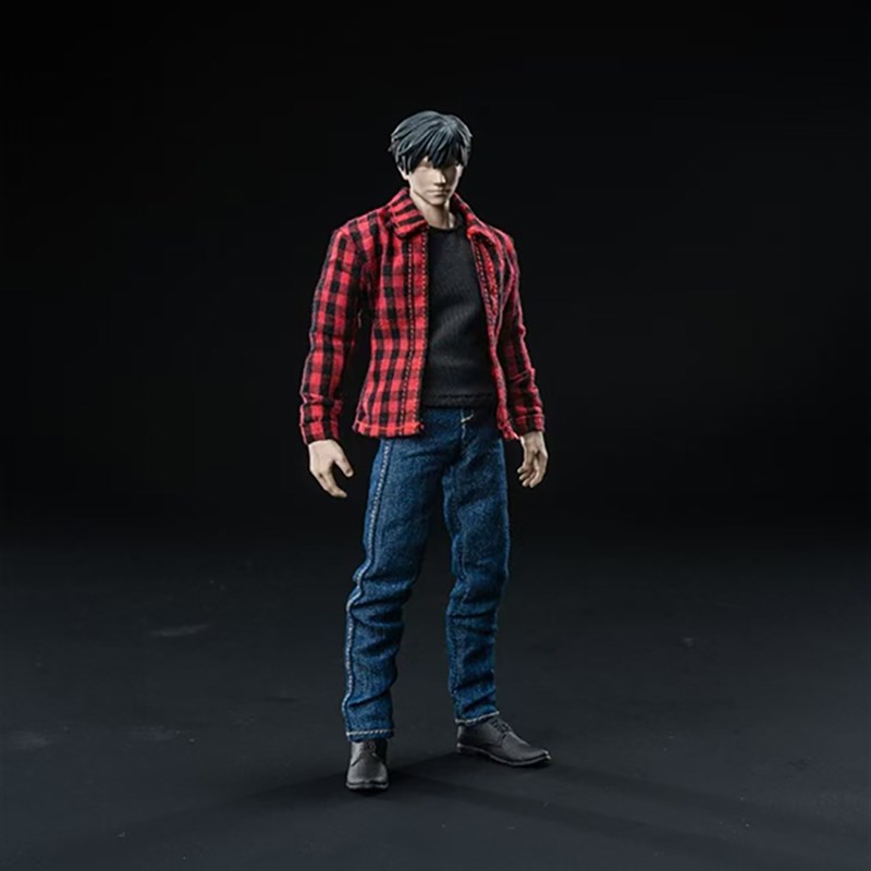 Vtoys X Bms 1/12可移动娃娃1号身体格子V衬衫背心牛仔裤