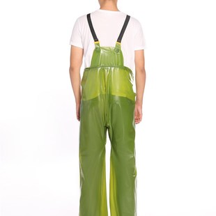 防水半身松紧带到腰下水裤 半身连体松紧捕鱼裤 吊带背带z下水裤