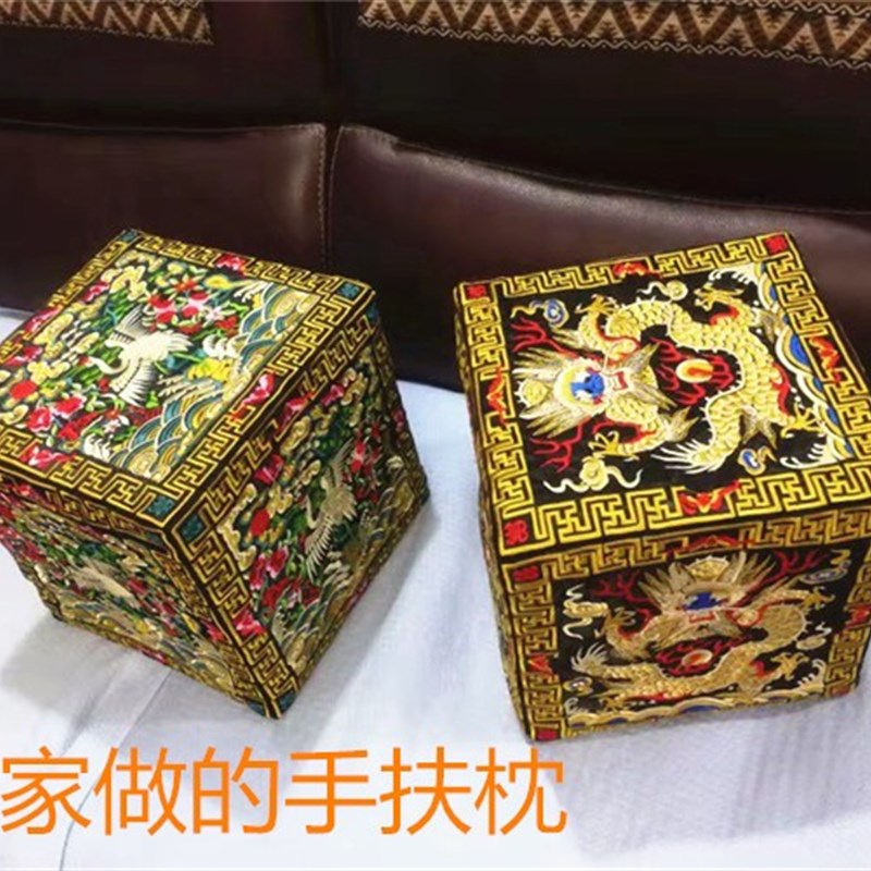 中国风刺c绣工艺品清代官服衣服补子diy绣片龙凤仙鹤布贴鼠标垫茶