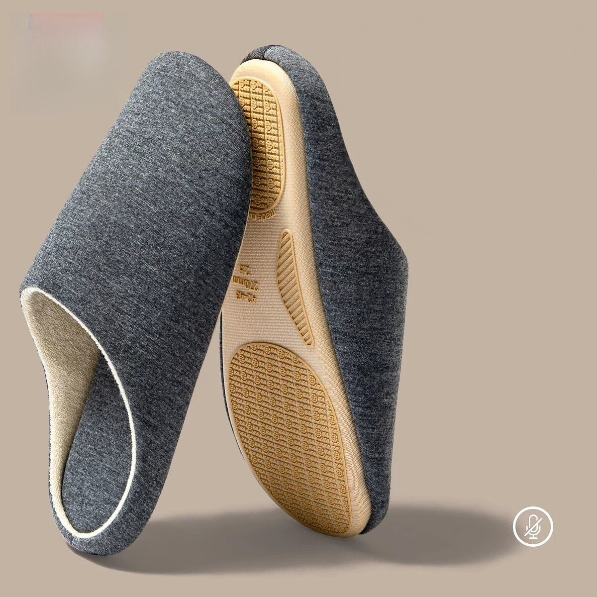 日式无声静音拖鞋男款室内居家用防滑四季木地板软底棉拖鞋秋冬季