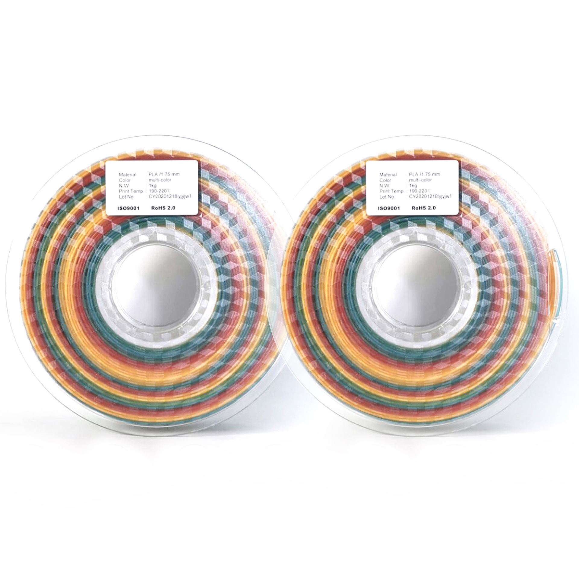 3D打印耗材PLA彩虹色1.75 3D打印耗材PLA彩虹多色3D打印机耗材1kg