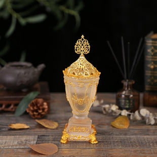 古典中式檀香木屑香薰炉凝神静气香熏炉树脂炉身室内摆件厂家批发