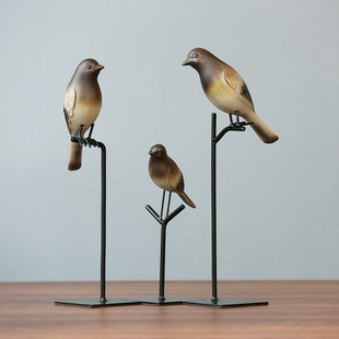 创意家居小鸟树脂摆件客厅电视柜软装 饰品北欧样板房桌面家居摆设