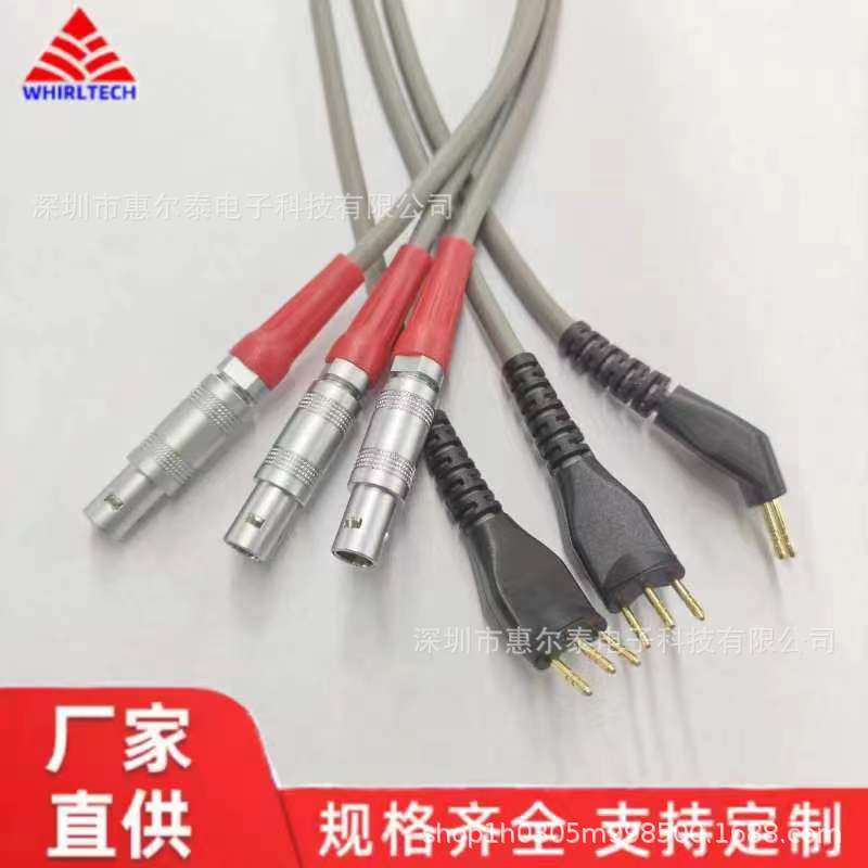 深圳厂家直销1.5M里氏硬度计灰色三针探头线兼容 FFA.0S.4芯插头