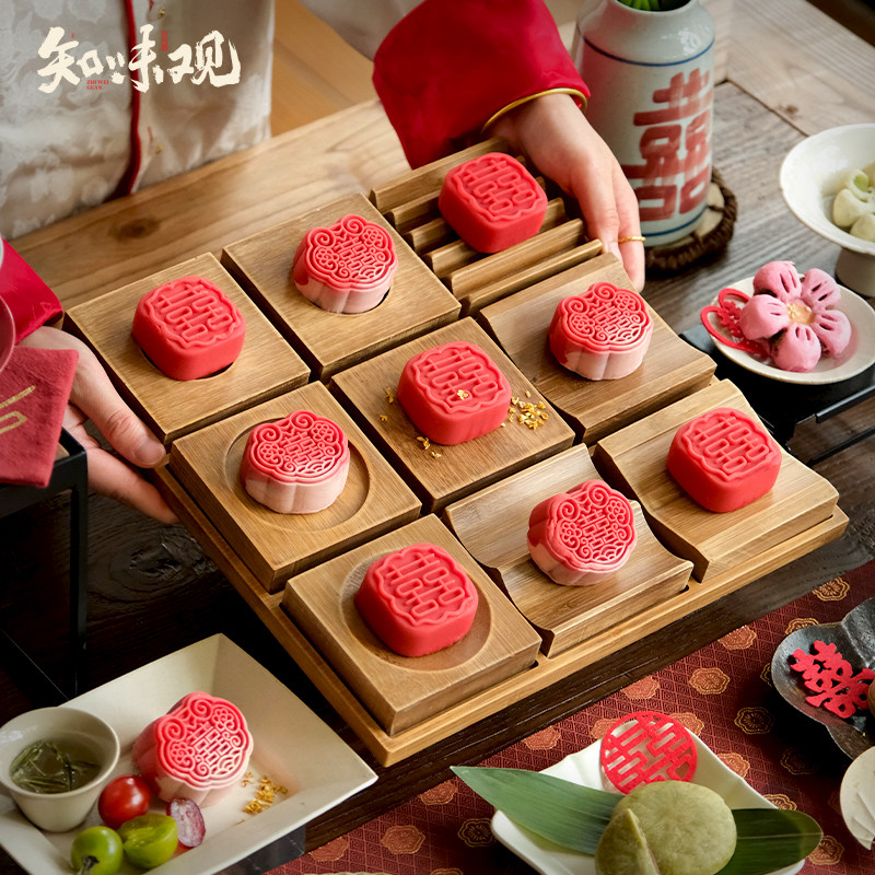 【顺丰发货】知味观喜饼中式订婚糕点结婚宴摆盘台绿豆糕桃荷花酥