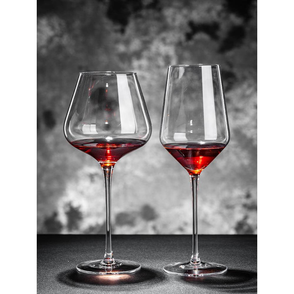 水晶红酒杯 波尔多高脚杯 北欧欧式勃艮第杯子套装家用酒杯子一对