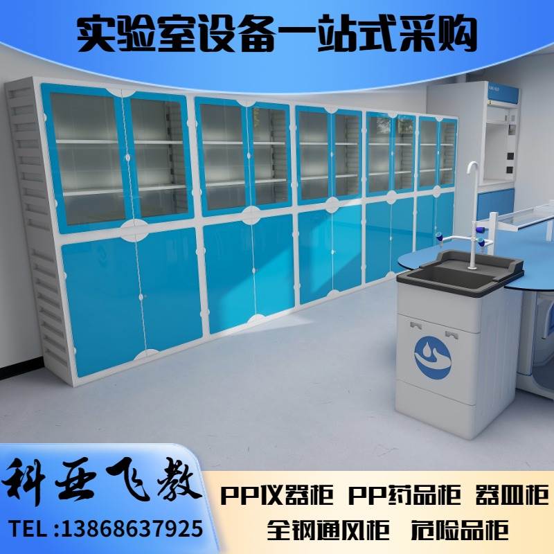 实验室PP仪器柜铝木仪器柜全钢通风柜器皿柜毒品柜标本柜pp药品柜