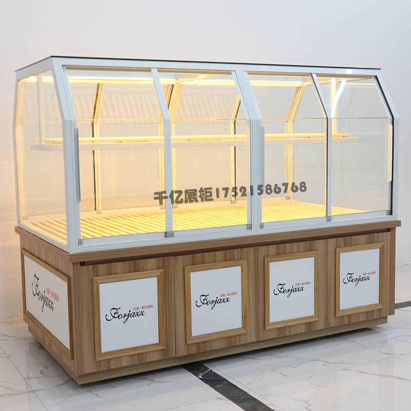 现货面包展示柜铁艺中岛边柜蛋糕模型柜面包店收银台餐盘柜定制