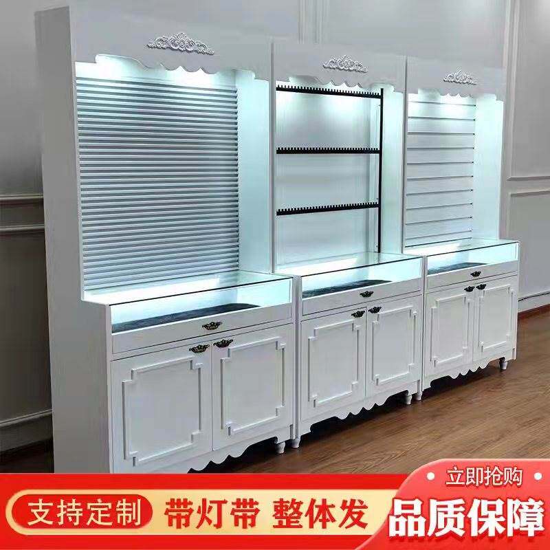 饰品陈列柜玻璃简约烤漆首饰展示柜耳环项链手饰整装展示柜定做