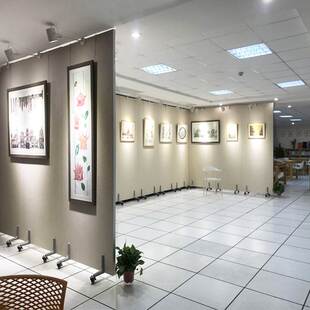 双面无缝书画展板美术馆展墙可移动学校摄影展架铝合金隔断屏风板