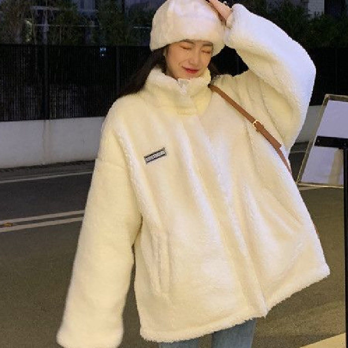 双面羊羔外套女秋冬季穿