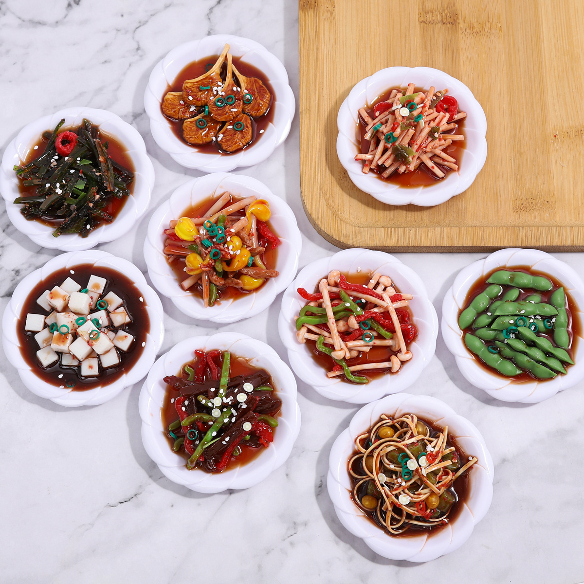 8m仿真食物菜盘模型趣味凉菜炒菜间菜品摆件凉拌折耳根挂件PVC