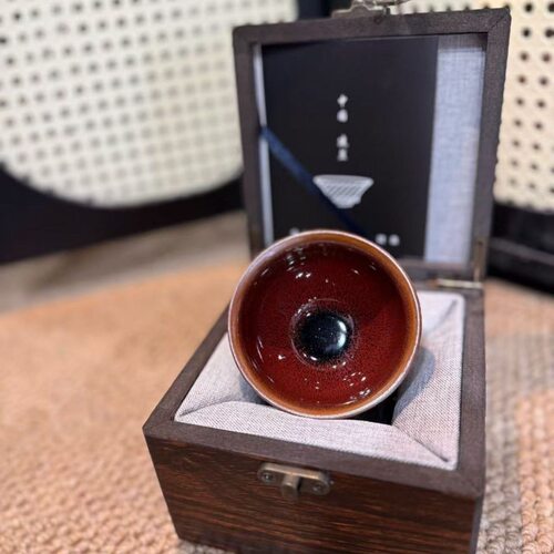 建阳建盏纯手工主人杯茶具茶杯蓝麒麟鹧鸪高端礼盒商务年会礼品装