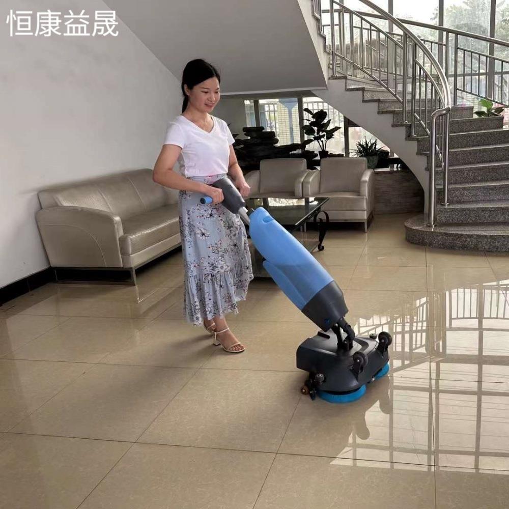 手推式小型洗地机商用家用酒店餐厅学校工厂工业拖地机吸拖一体机