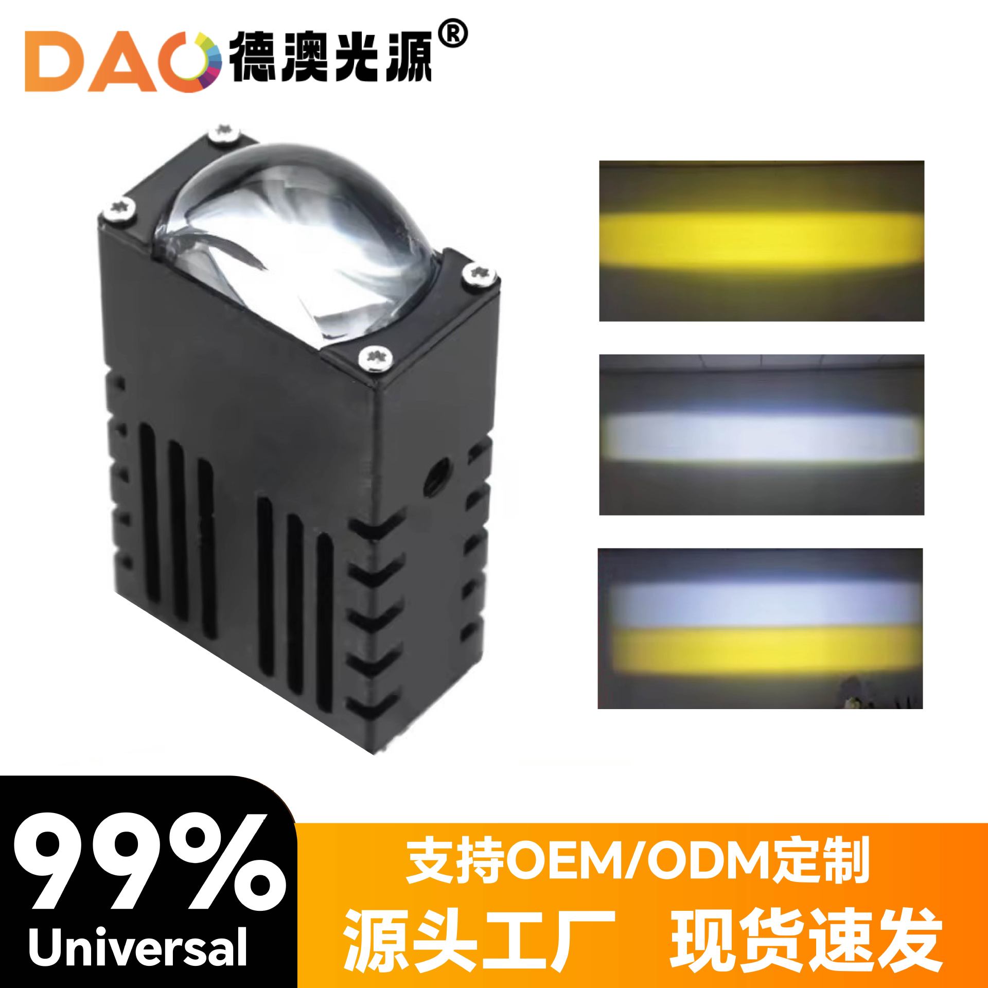 热卖LED前照雾灯U39中网格栅灯1.5寸白黄双色模组矩阵汽车摩托车