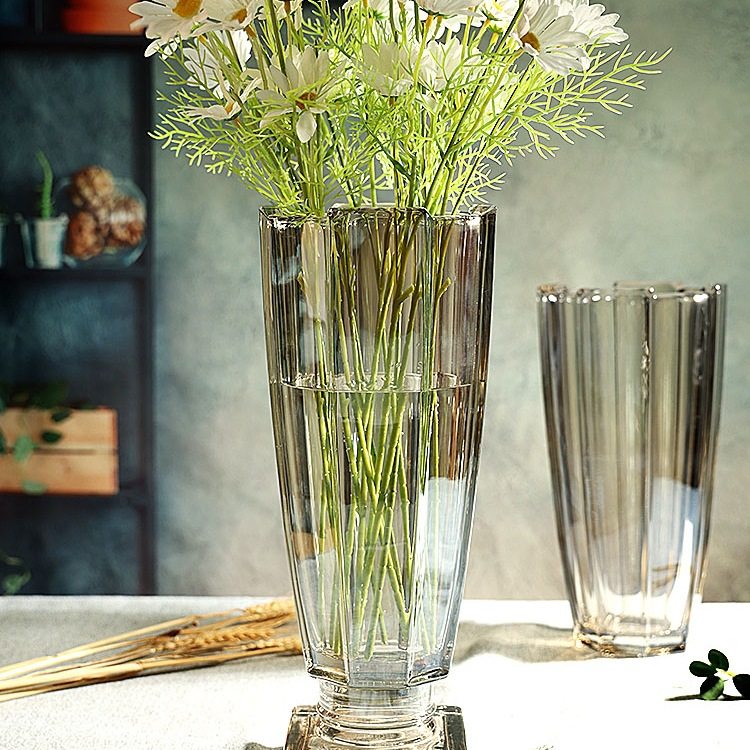 简约感家居轻奢美式透明水晶玻璃花瓶餐桌高脚插花水养富贵竹宽D&,模玩/动漫/周边/娃圈三坑/桌游,文化/体育周边,淘宝优惠券,粉丝福利购,淘宝优惠卷