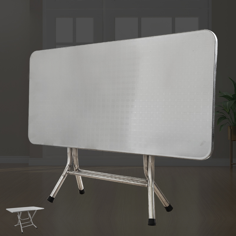 6R不锈钢桌子长方形可折叠桌大排档简易家用户外长条吃饭餐桌方桌