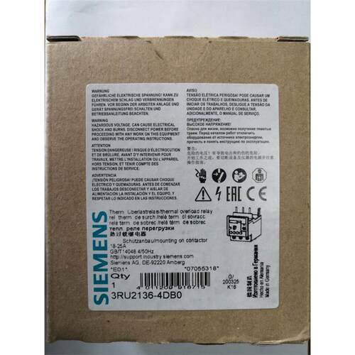 西门子热过载继电器3RU2