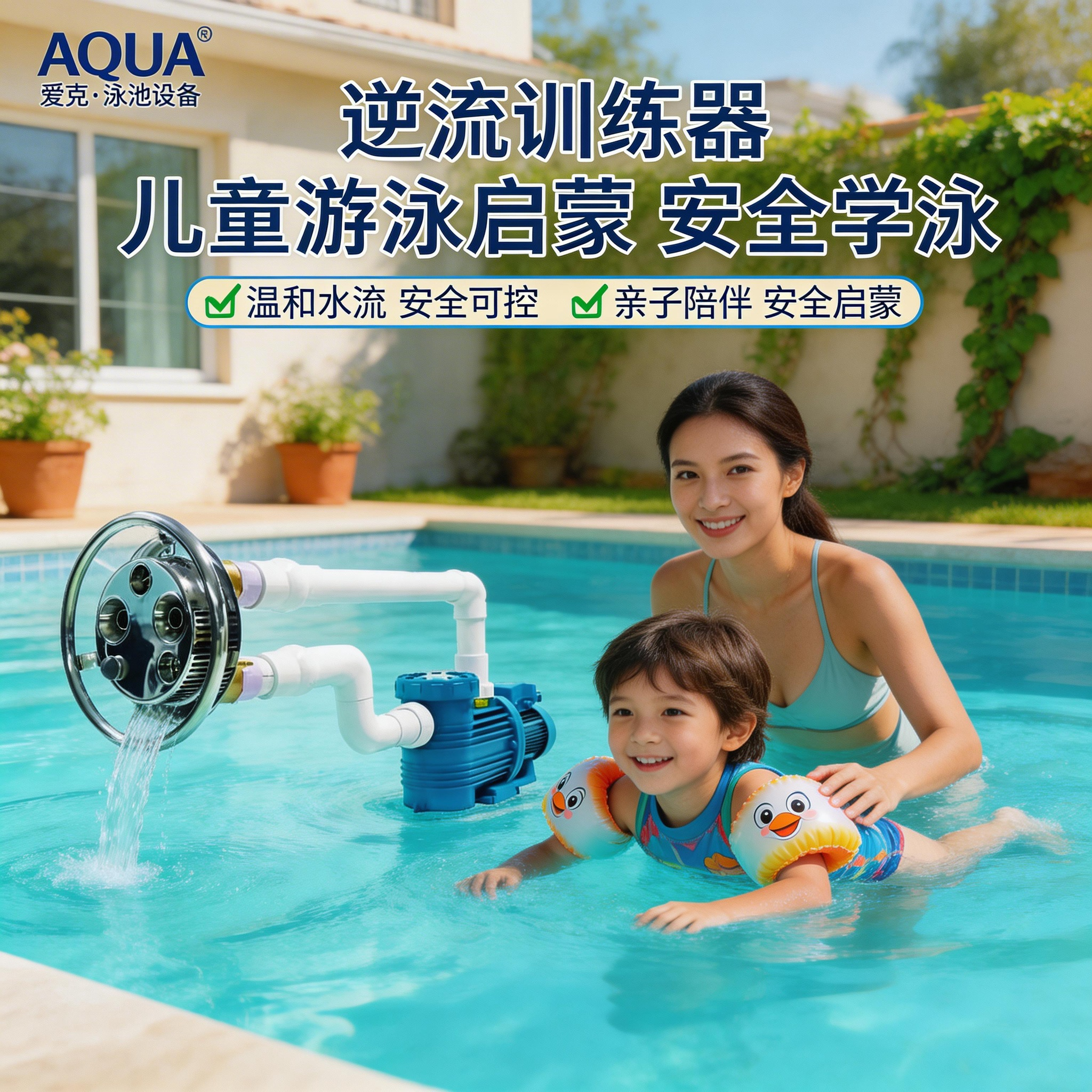 AQUA 爱克泳池设备亲子戏水儿童学泳家用水中健身器材